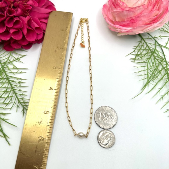 NEW⚜️Freshwater Single Pearl Chain Necklace - Picture 5 of 5